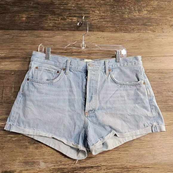 Agolde Light Wash Jean Shorts - Picture 1 of 8